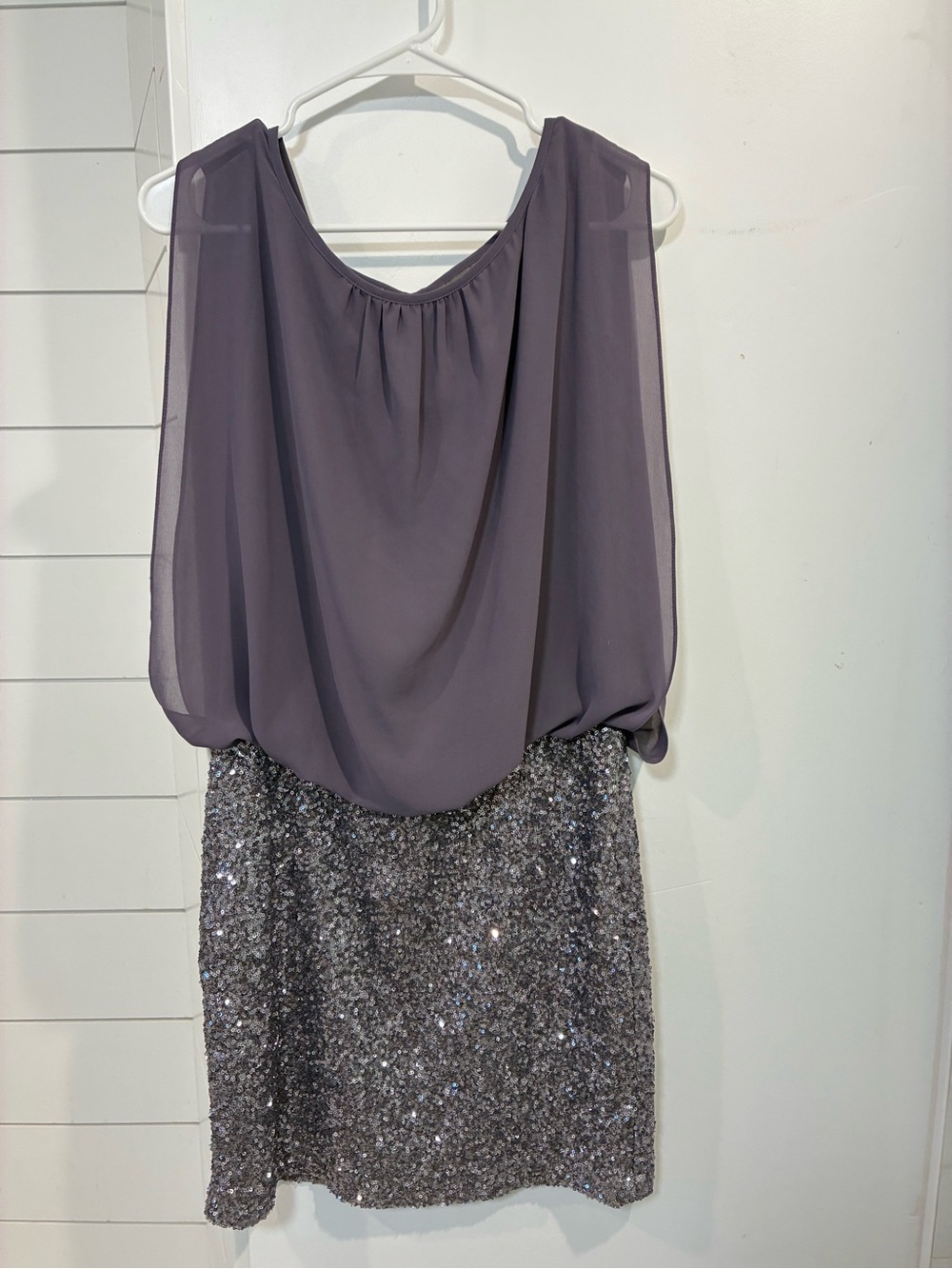 NWT MM Couture Miss Me light purple and silver sequin dress cocktail mini medium